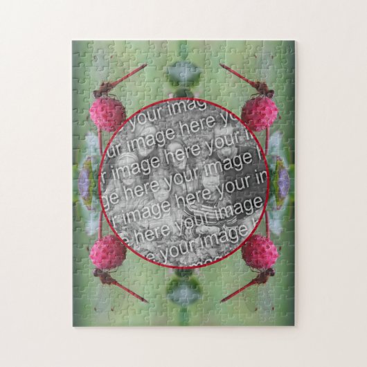 Dragonfly On Dogwood Fruit自分の写真を作成 ジグソーパズル (縦)