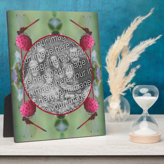 Dragonfly On Dogwood Fruit自分の写真を作成 フォトプラーク (側面)