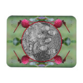 Dragonfly On Dogwood Fruit自分の写真を作成 マグネット (横)