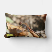 Dragonfly On Dried Leaf Close Up  ランバークッション (正面)