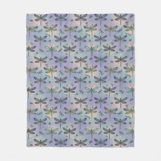 Dragonfly Pattern フリースブランケット (正面)