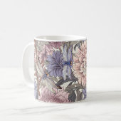 Dragonfly Peony Pink Light Purple French Floral コーヒーマグカップ (正面左)