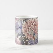 Dragonfly Peony Pink Light Purple French Floral コーヒーマグカップ (中央)