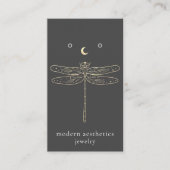 Dragonfly QR Code Gray Earring Display Card 名刺 (正面)