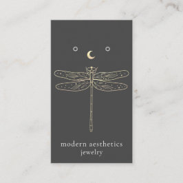 Dragonfly QR Code Gray Earring Display Card 名刺