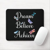 Dragonfly Quote Dream Believe Achieve Motivational マウスパッド (マウス)