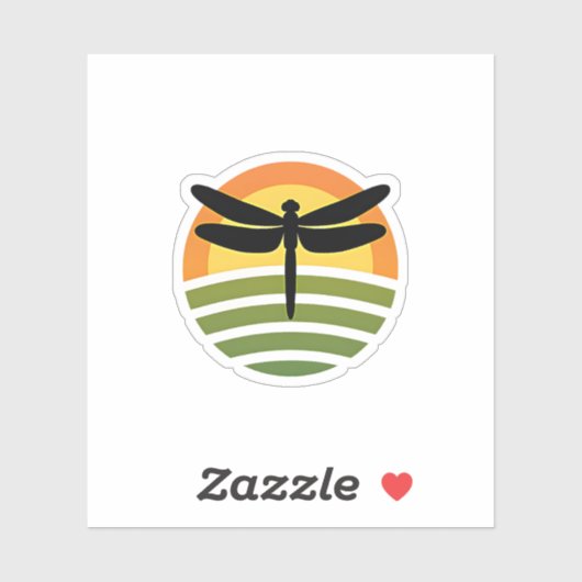 Dragonfly Retro (1) シール (シート)