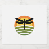 Dragonfly Retro (1) スパークリングワインラベル (シングルラベル)