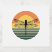 Dragonfly Retro (2) スパークリングワインラベル (シングルラベル)