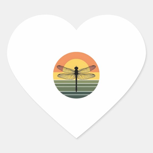 Dragonfly Retro (2) ハートシール (正面)