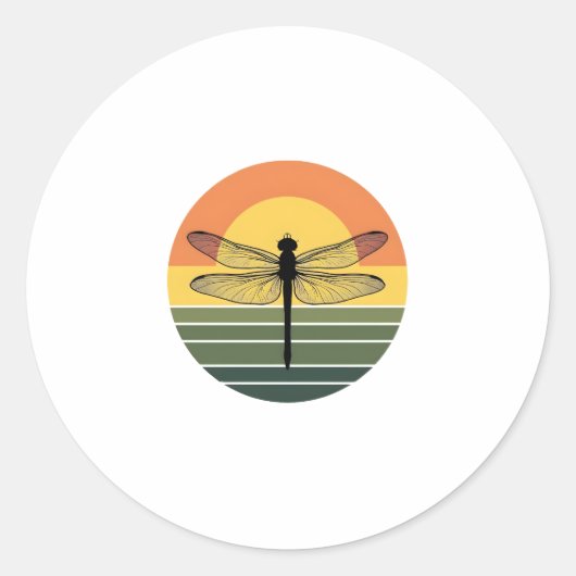 Dragonfly Retro (2) ラウンドシール (正面)