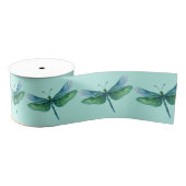 Dragonfly ribbon Blue Green spring colors グログランリボン (リール)