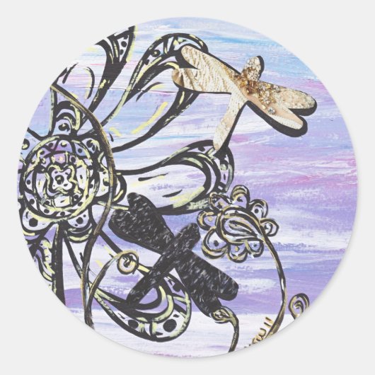 Dragonfly Skyスタンプ ラウンドシール (正面)