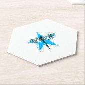Dragonfly Star Design Insect Love Lover Dragonflie ペーパーコースター (アングル)