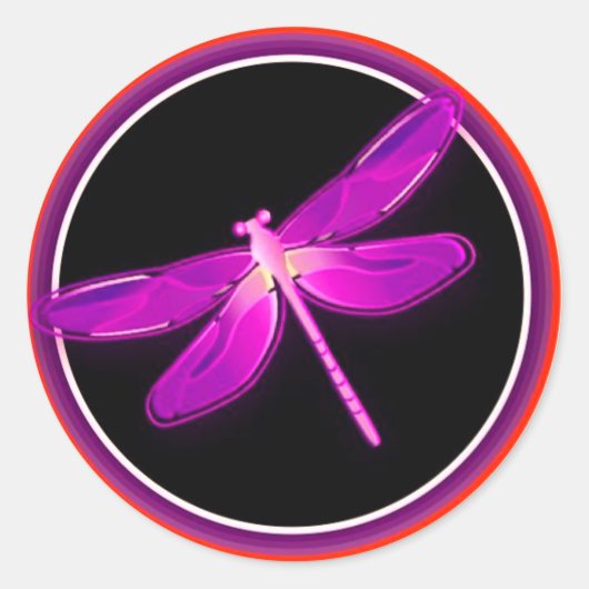 dragonfly stickers ラウンドシール (正面)