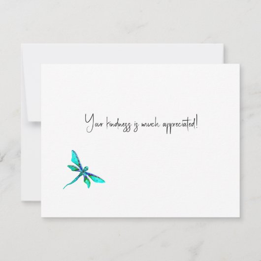 Dragonfly Thank You Note Card ノートカード (裏面)