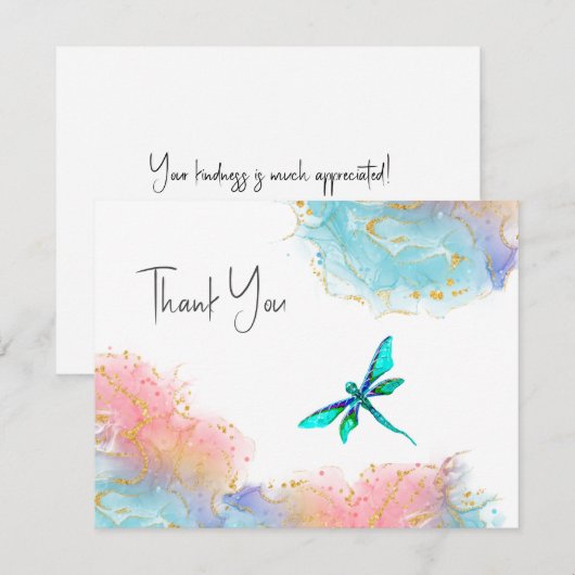 Dragonfly Thank You Note Card ノートカード (正面/裏面)