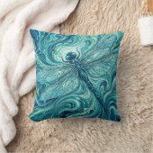 Dragonfly Throw Pillow – Ocean Blue Melt クッション (ブランケット)