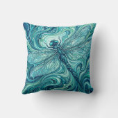 Dragonfly Throw Pillow – Ocean Blue Melt クッション (裏面)