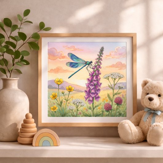 Dragonfly Tiny Insects Nursery ポスター