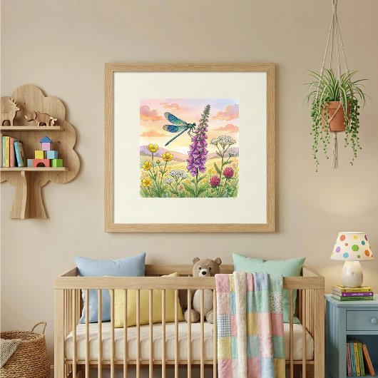 Dragonfly Tiny Insects Nursery ポスター