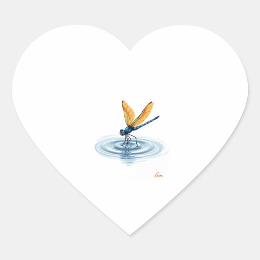 Dragonfly Tshirt Women Men Kids Insect Darner Skim ハートシール (正面)