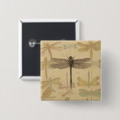 Dragonfly Vintage Antique Classic Drawing 缶バッジ (正面&裏面)