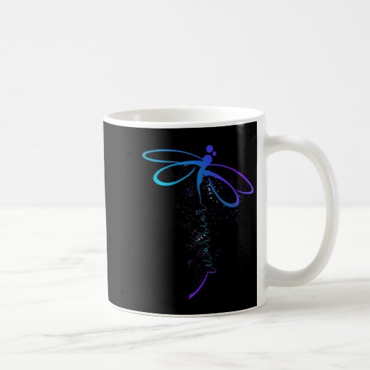 Dragonfly Warrior Semicolon Suicide Prevention Awa コーヒーマグカップ (右)