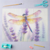 Dragonfly With Lavender Flowers  薄葉紙 (クラフト)