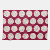 Dragonfruit/ドラゴンのフルーツの様式化されたフルーツの切れ キッチンタオル (横)