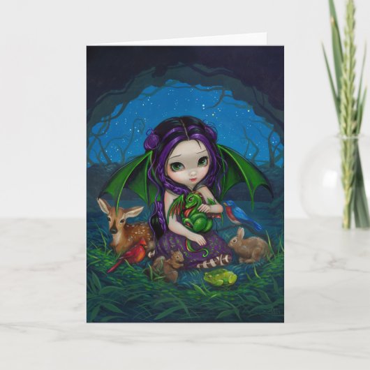 「Dragonling Garden III」グリーティングカード カード (正面)