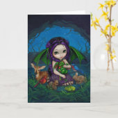 「Dragonling Garden III」グリーティングカード カード (黄色い花)