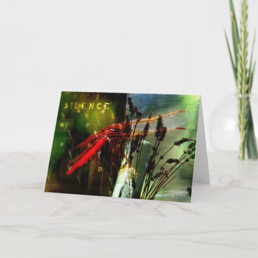 Dragonlyのラベンダーのコラージュ カード (正面)