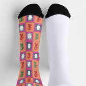 Dragons 9 Barbie Pink and Coral Design ソックス (上部)