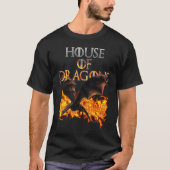 Dragons and Fire Cool Fantasy Tシャツ (正面)