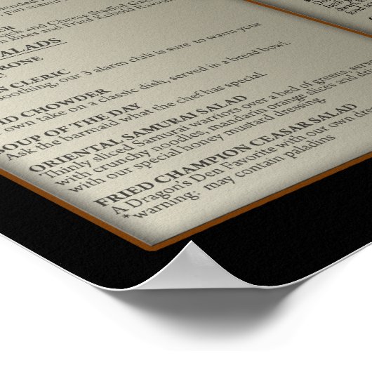 Dragon's Den Tavern Menu ポスター (角)