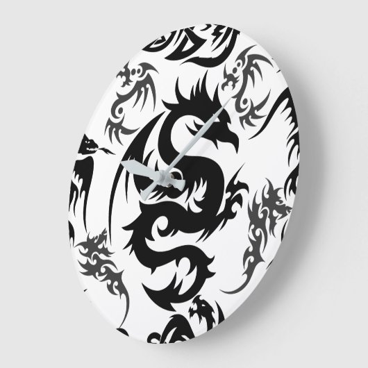 Dragons outline pattern 05.b.DOLP01 ラージ壁時計 (傾斜)