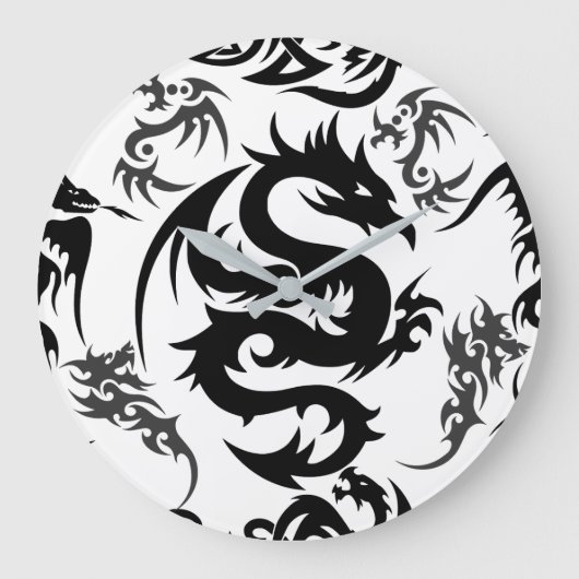 Dragons outline pattern 05.b.DOLP01 ラージ壁時計 (正面)