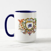 Dragons Rococo Cartouche Name & Monogram マグカップ (左)