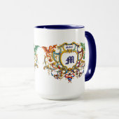Dragons Rococo Cartouche Name & Monogram マグカップ (正面右)