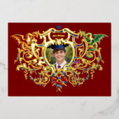 Dragons Rococo Cartouche Photo Template Foil 箔招待状 (正面)