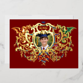 Dragons Rococo Cartouche Photo Template Foil 箔招待状