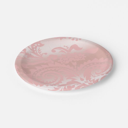 Dragontailのペイズリー金属|のピンク ペーパープレート (アングル)