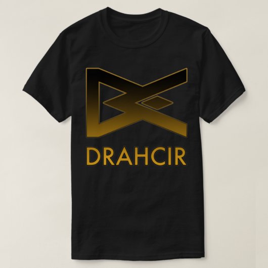 Drahcir金ゴールドフェードプルオーバー Tシャツ (デザイン正面)