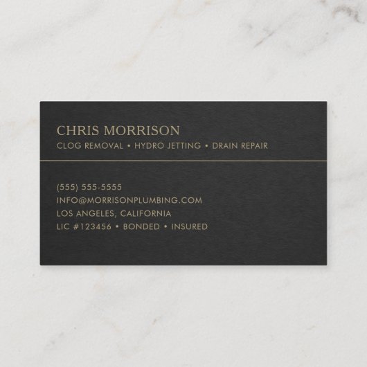 Drain Cleaning Service Wrench Professional 名刺 (裏面)