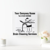 Drain Cleaning Services漫画の時計 スクエア壁時計 (ホーム)