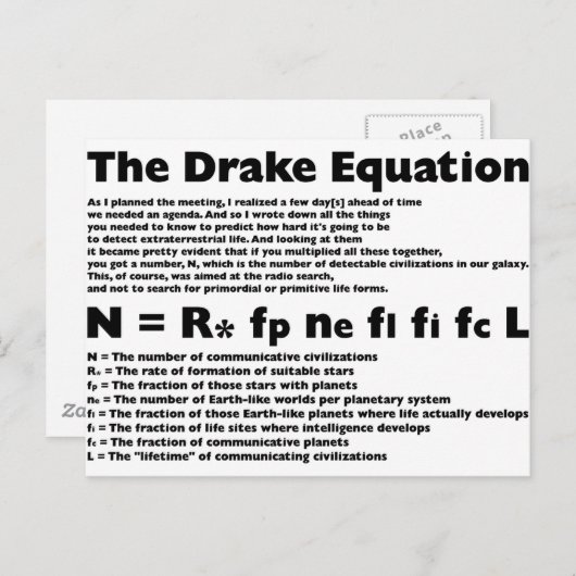 Drake_Equation ポストカード (正面/裏面)
