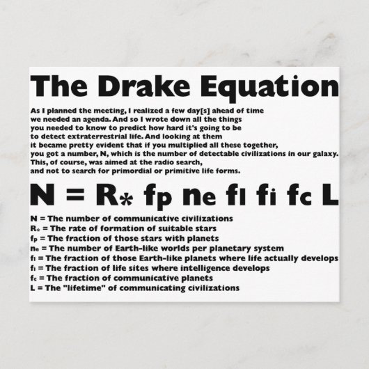 Drake_Equation ポストカード (正面)
