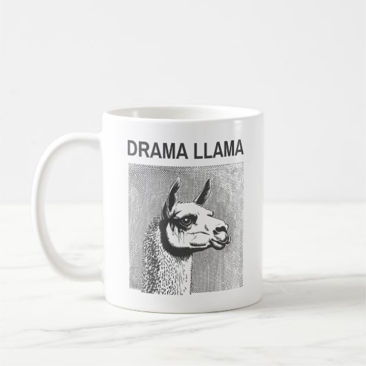 Drama Llama Funny Classic Mug コーヒーマグカップ (左)