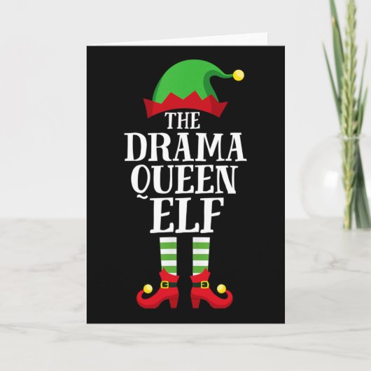 Drama Queen Elf Matching Family Group Christmas Pa カード (正面)